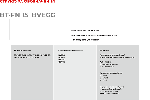 Торцевое уплотнение BT-FN 35 BVEGG в Краснодаре фото